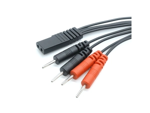 Pin dell'elettrodo femmina da 4 conduttori da 2,0 mm a cavo TENS a doppia porta femmina con elettrodo da 2 mm