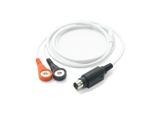MD6P Mini Din 6Pin Connector Male To 2 Lead 4.0MM Female ECG Snap Shiedling Wire Tens Cable