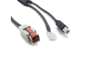 中国制造商 24V 供电 USB POS 电缆 8 针至 2 针 JST 连接器  USB B 型 4P Y 分路器电源和数据传输电缆，适用于 3D 打印机或 POS 系统