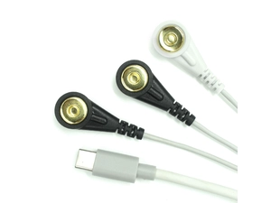 ODM-kundenspezifisches medizinisches Kabel mit USB-Typ-C-auf-3-Ableitungs-EKG-Buchse mit Schnappabschirmung