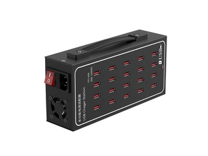 Cargador USB multipuerto, estación de carga USB de escritorio de 20 puertos (100 W), cargador inteligente USB multifunción