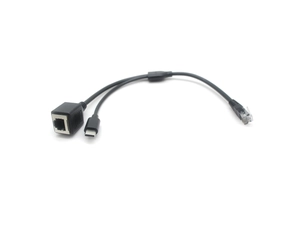 RJ12 Male Plug to Female Telephone Splitter Y Adapter Cable with USB Type c power supply