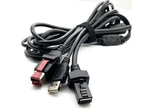 Cable Factory POWERED USB 24V12V 5V 转杜邦 2*4 带自锁 USB 2.0 POS 终端连接电缆 3m
