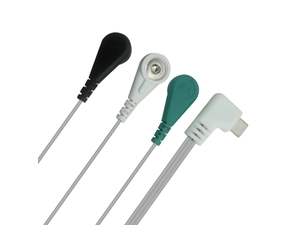USB-Typ-C männlich 90 Grad bis 3 Leads 4,0-mm-EKG-Snap-Taste-Kabel-medizinischer Hersteller mit ISO 13485