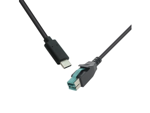 USB Tip-C Erkek-12V PoweredUSB Erkek Kablosu-Endüstriyel ve Perakende Sistemleri için Yüksek Güçlü Dağıtım Konnektörü