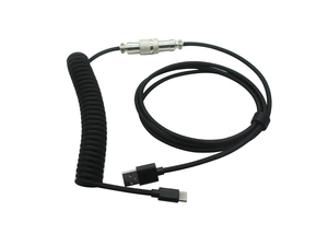 Benutzerdefinierte USB-A & USB-C zum GX Aviation Connector Coiled Cable | Medizinische und industrielle Klasse