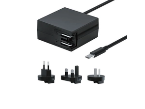 45W USB-C PD快速墙充，具有可互换的EU/UK/AU旅行插头适配器 - 紧凑型和通用商务旅行设计