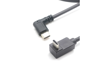 USB Type-C mannelijke zijwaartse bocht naar Type-C mannelijke opwaartse kabel | Fabrikant van op maat gemaakte schuine USB-C-kabels