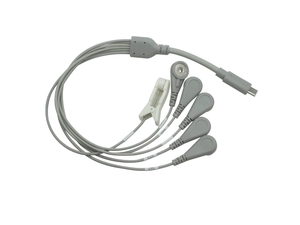 USB-Typ-C-Stecker auf 4,0-mm-Schnappbuchse x5  Ohrclip x1 Anschlusskabel | Ein-bis-sechs-Elektrodenkabel für Physiotherapie- und EKG-Geräte