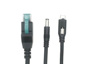 Çin 12V PoweredUSB Erkek - USB Tip-C Erkek, Vidalı Kilit + DC Erkek Güç Kablosu | Özel 12V Güç USB'den C Tipi Kablo Üreticisine üretici firma