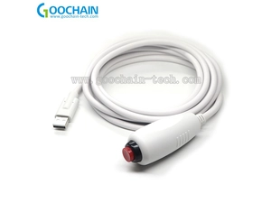 كابل USB-A ذكر لزر استدعاء الممرضة مع مشبك | كابل تبديل زر ضغط نداء الطوارئ للأنظمة الطبية والرعاية