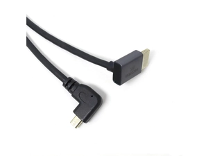 Micro HDMI 公头 90° 左角转 HDMI 公头 90° 下角电缆