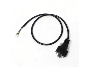 كابل موصل USB من النوع C ذكر إلى SHR-05V-S-B مع قفل لولبي مزدوج | الشركة المصنعة لكابل USB الصناعي المخصص