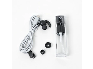 Kit de cable OEM USB tipo C a clip de oreja para nervio vago con botella pulverizadora, cable gris de 1,2 M para dispositivos tVNS