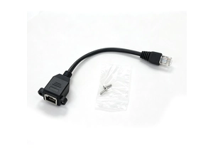 China 200mm Panel Mount RJ45 Male to Female PoE Blocking Cable manufacturer