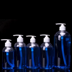 250ml 350ml 400ml 500ml 1000ml PET průhledný šampon plastová pumpička láhev