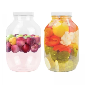 Food Grade PET Plastic Large Candy Lollipop Jar Container 1 Gallon Food Storage Packing Bottle With Lids