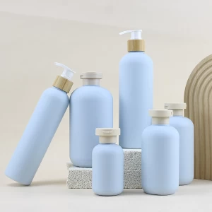 Hot Sale 110ml 230ml 280ml 310ml HDPE Plastic Empty Shampoo Lotion Hair Conditioner Bottle With Bamboo Pump - COPY - c0nmw2