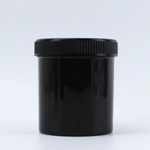 Wholesale wide mouth cosmetic PP cream jars 250g plastic matte black jars with matte black lid