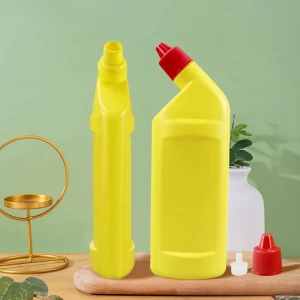 Customized 500ml Yellow Detergent Plastic HDPE Chemical Screw Cap Detergent Cleaning Dishwashing Liquid Plastic Bottle For Toilet