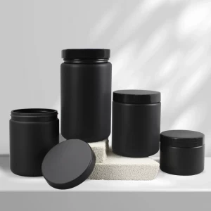 Custom 300ml 500ml 600ml 1100ml Matte Soft Touch Surface Coating Face Mask Body Butter Plastic Jars Cosmetic Container Packaging