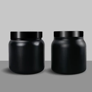 Wholesale 32oz HDPE Black Color Wide Mouth Supplement Protein Powder Storage Jar