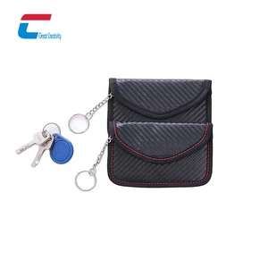 탄소 섬유 수평 RFID 자동차 키 신호 차단 차단기 파우치 도매