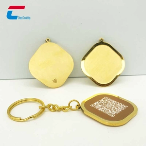 NFC 24K Gold Metal Key Chain NFC Tag Business Card Manufacturers