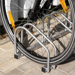 Bicicletário quadrado revestido em pó para 3 bicicletas