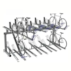 Vertical Lift Two Tier Bicycle Parking Racks Stand