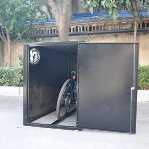 Lockable steel outdoor bike storage box