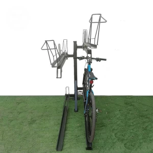 Support avant de bicyclette de stationnement de vélo de montagne en acier galvanisé monté au sol