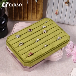 olive green velvet jewelry tray slot ring earring display tray
