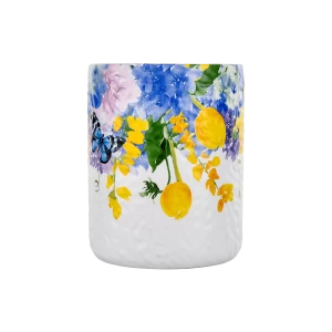 Custom applique printing ceramic candle jars for home decor wedding