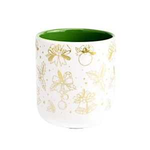 Wholesale luxury christmas applique printing ceramic candle jars