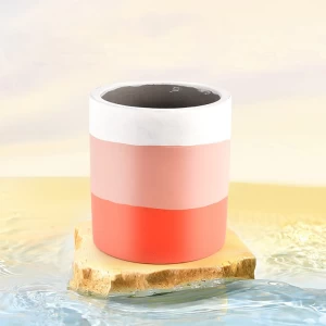 Custom matte concrete candle jar container multi-colored luxury ceramic candle holder decoration
