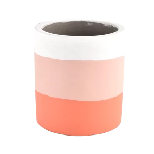 Custom matte concrete candle jar container multi-colored luxury ceramic candle holder decoration