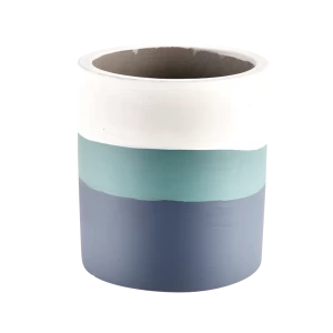 Factory direct sales multi-colored concrete jar candle luxury empty cement ceramic candle jar