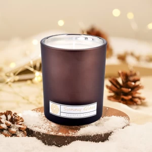 Luxury interior plated christmas glass candle containers are used to make candle