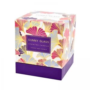 Square ginkgo flower pattern high-end gift packaging box aromatherapy candle holder gift box