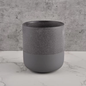 Wholesale custom frost gray luxury ceramic candle jar for candle making