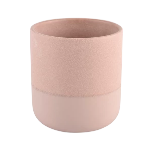 Customized scented candle vessels pink ceramic candle jar