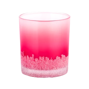 Wholesale gradedient red glass candle jar decals