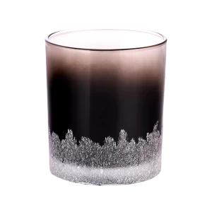 Оптовая продажа градиентных черных стеклянных баночек для свечей рождественская аппликация