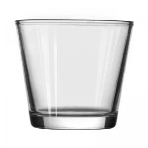 Im Großhandel beliebtes, maßgeschneidertes V-förmiges Glaskerzenglas mit rundem Boden für die Inneneinrichtung