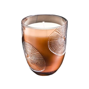 وعاء شمع زجاجي على شكل حلقة متعدد الألوان مخصص لتزيين حامل الشموع