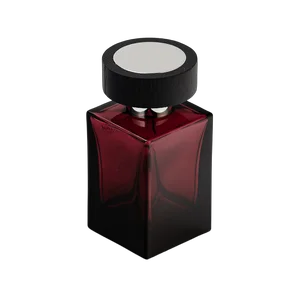 Wholesale red square luxury glass perfume bottles for alcohol