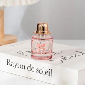 Wholesale hat bow glass perfume bottles with perfume compartments