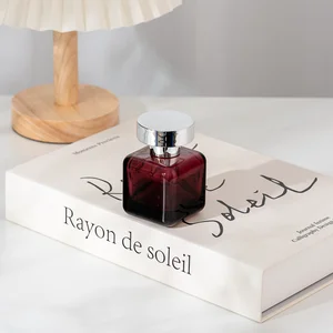 Wholesale shiny silver-covered push-button glass perfume bottle