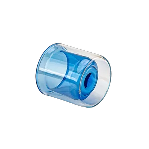 批发渐变蓝玻璃蜡烛罐用于家居装饰